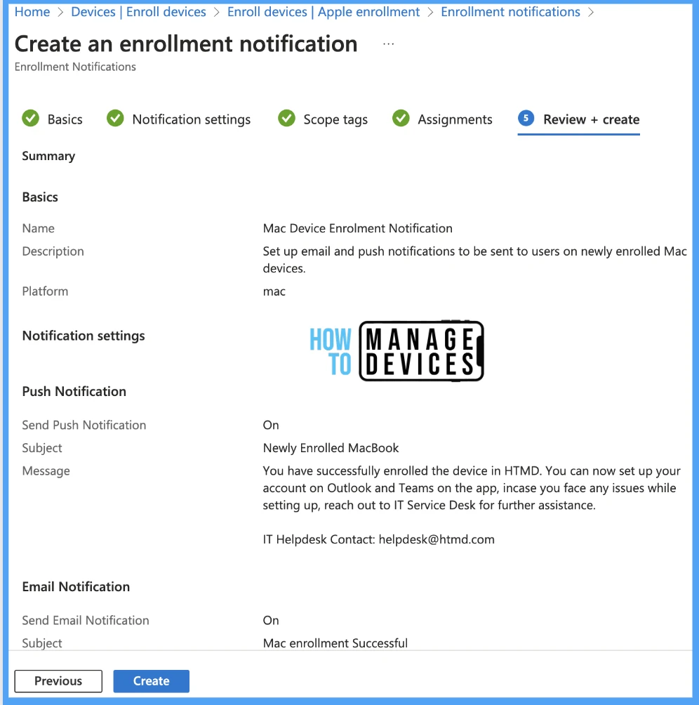 Setup Enrollment Notification in Intune for Mac Devices Fig.13